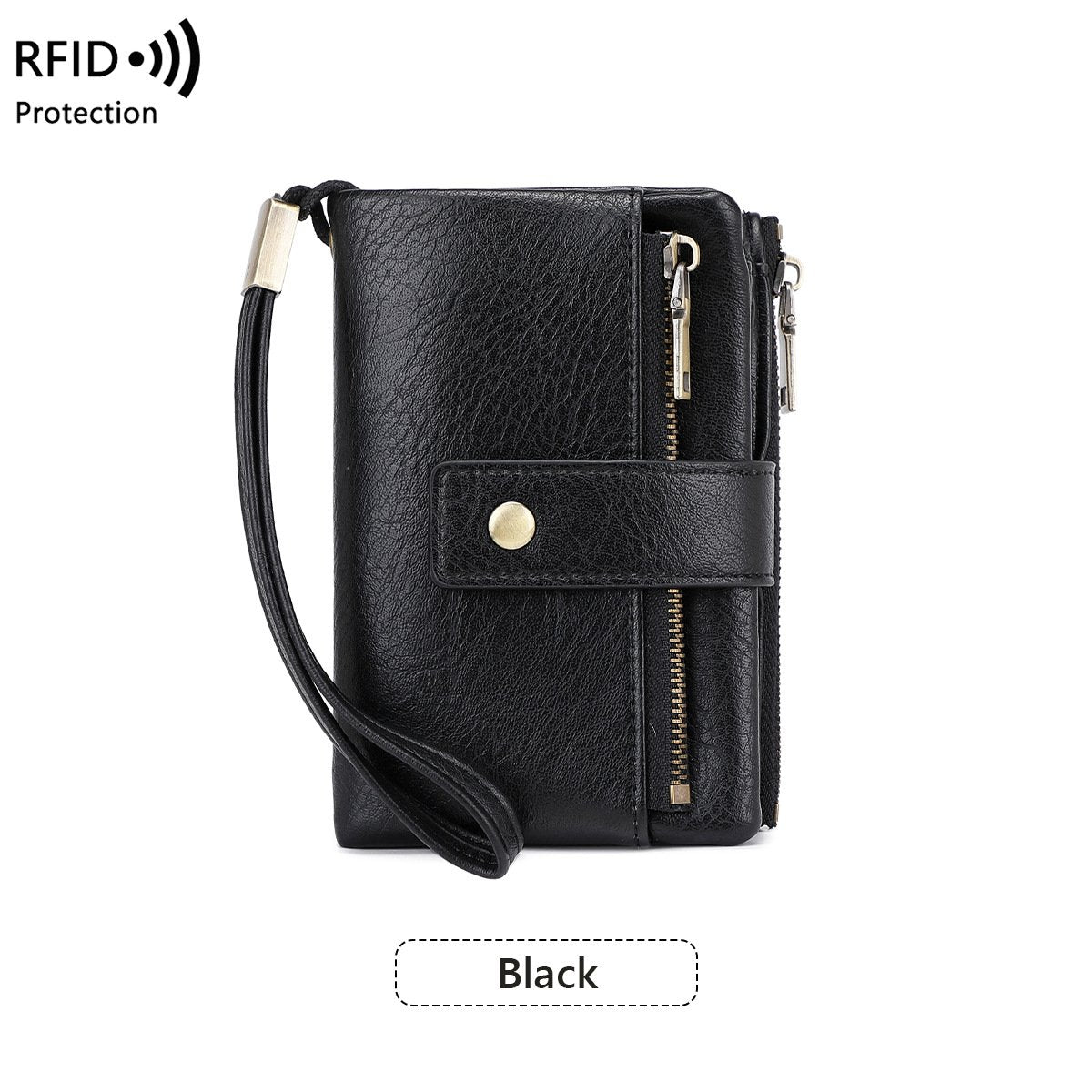 Portafoglio da donna in pelle con blocco RFID