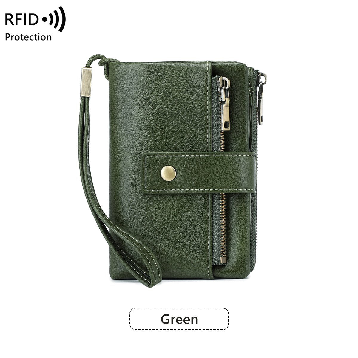 Portafoglio da donna in pelle con blocco RFID