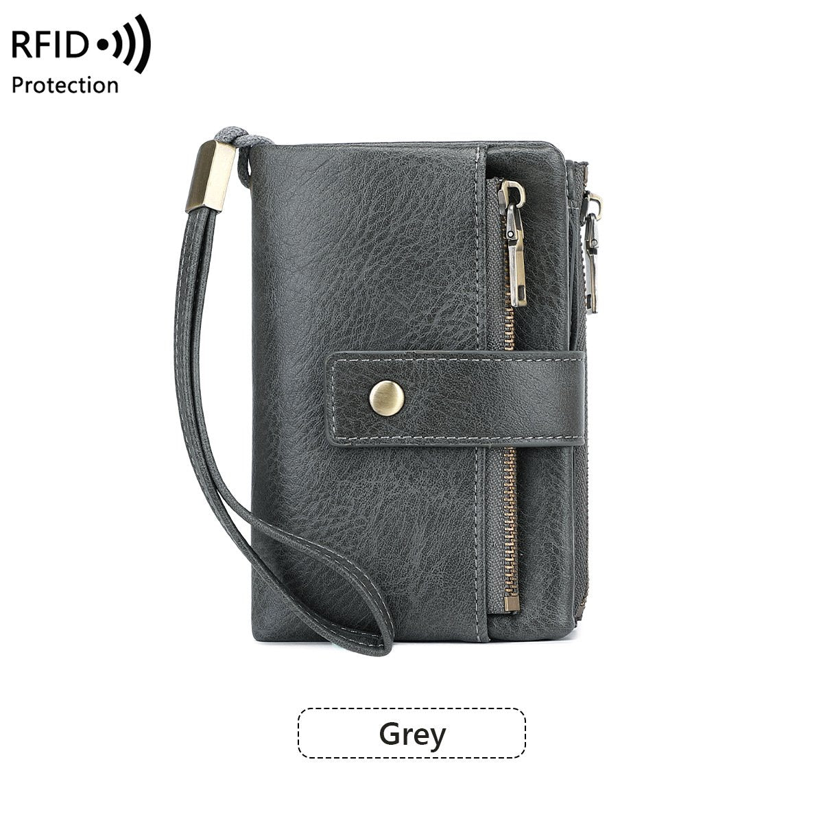 Portafoglio da donna in pelle con blocco RFID