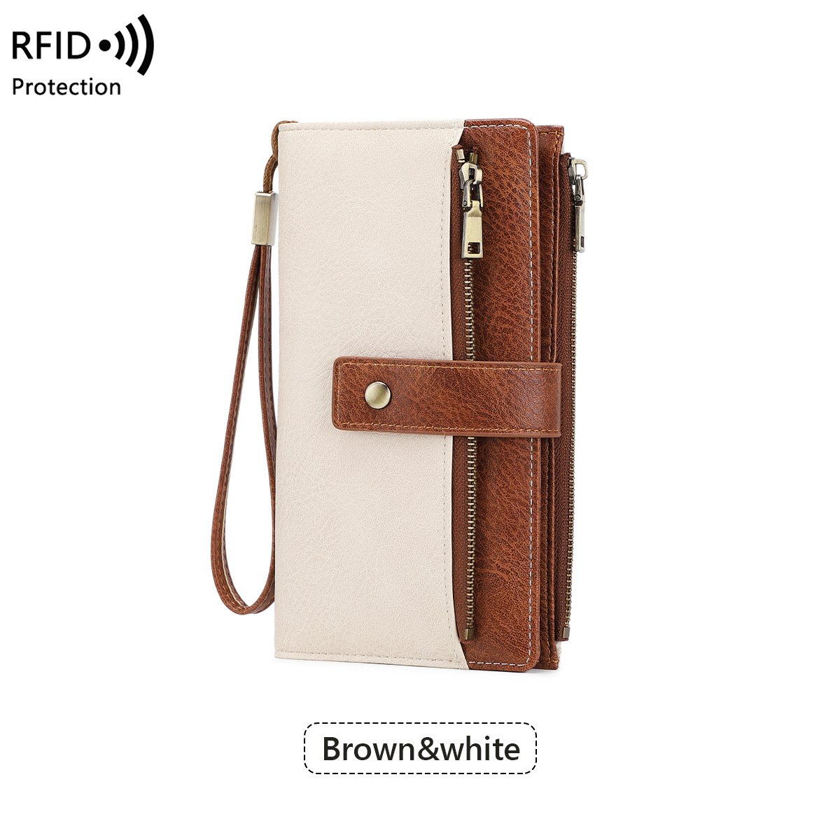 Portafoglio da donna in pelle con blocco RFID
