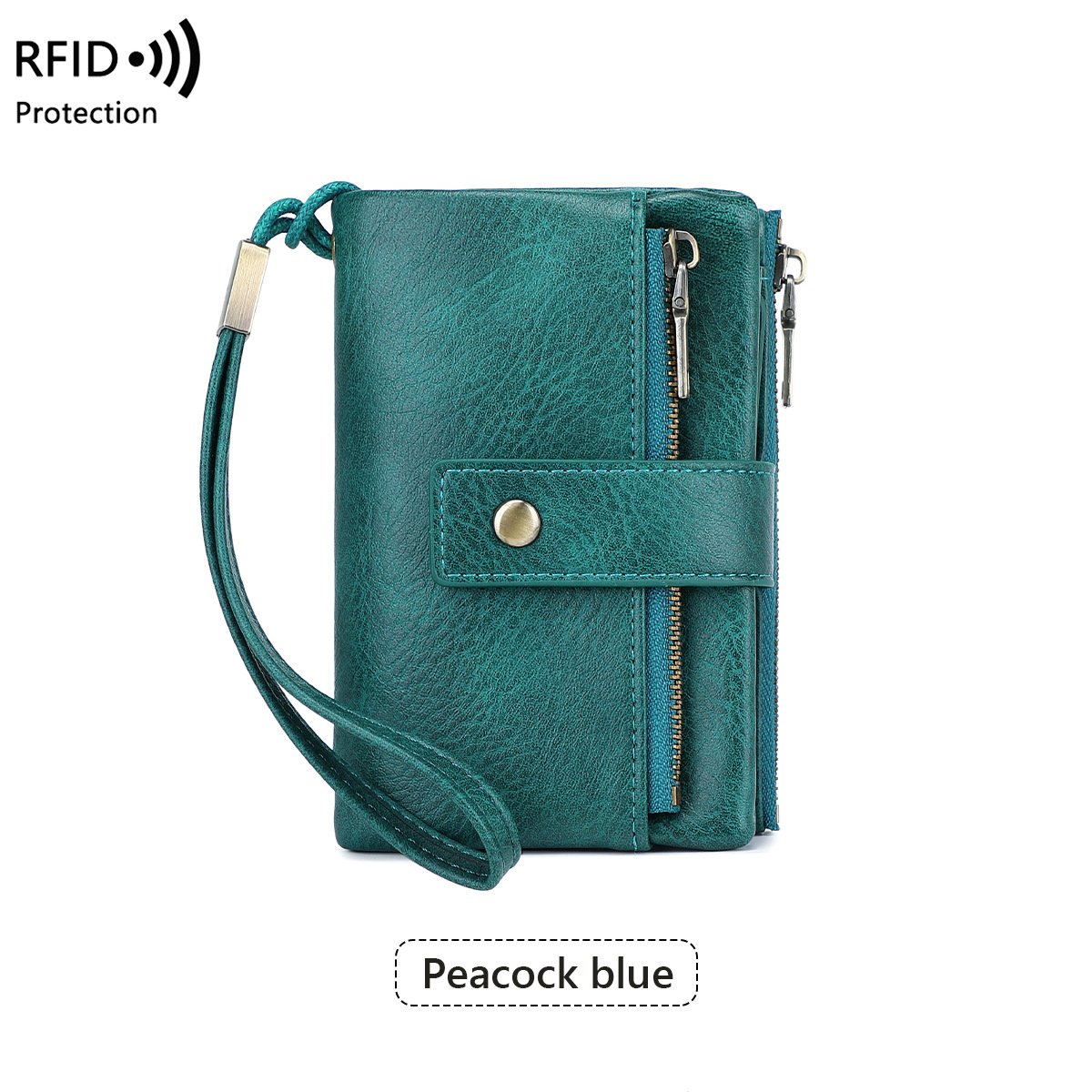 Portafoglio da donna in pelle con blocco RFID