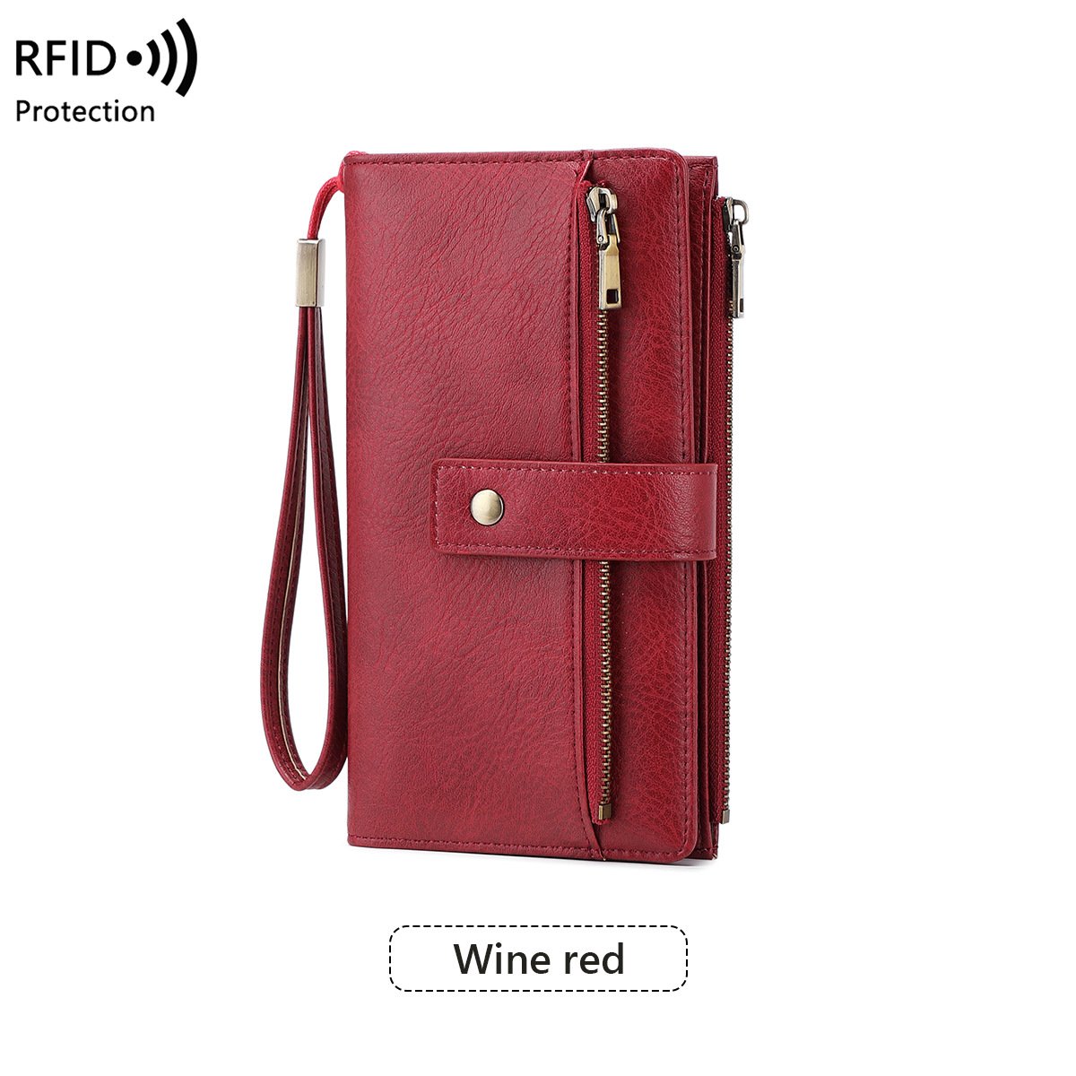 Portafoglio da donna in pelle con blocco RFID