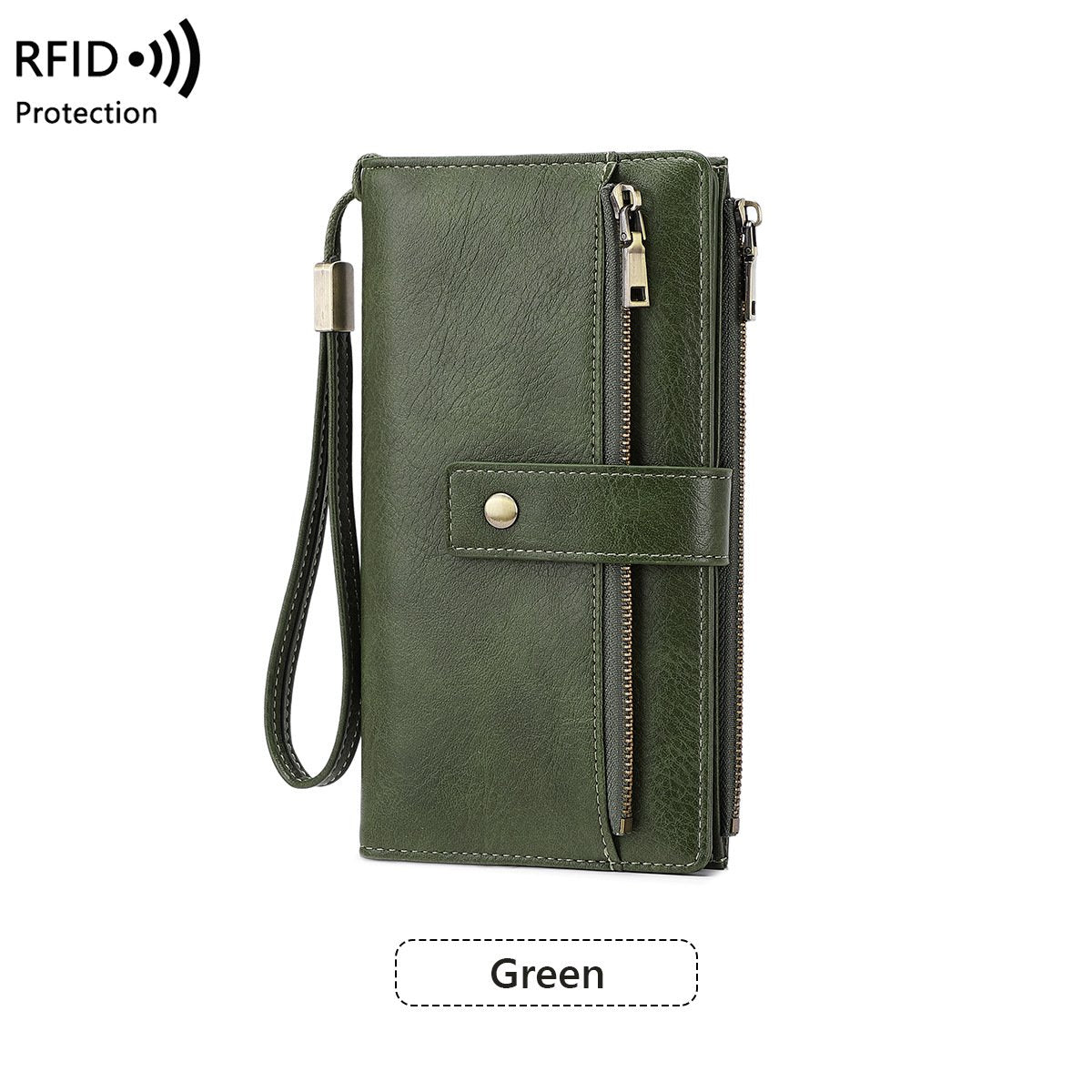 Portafoglio da donna in pelle con blocco RFID