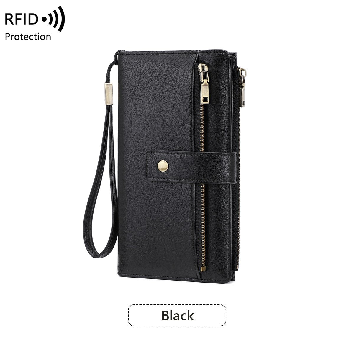 Portafoglio da donna in pelle con blocco RFID