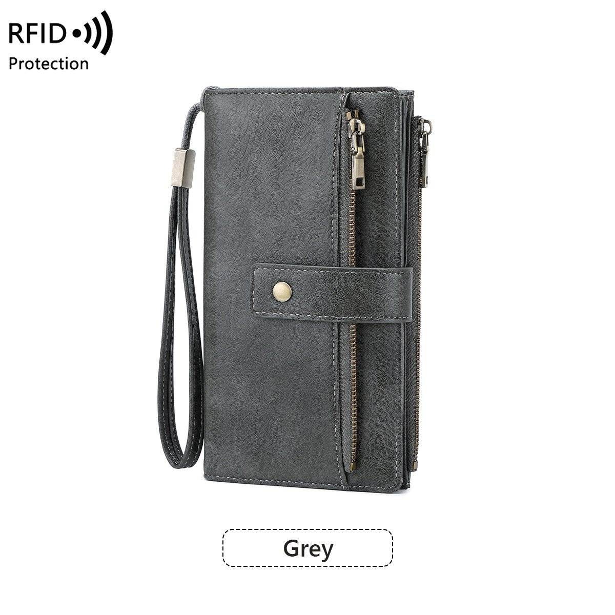 Portafoglio da donna in pelle con blocco RFID