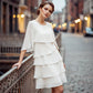 Abito da Donna Elegante con Maniche a Volant a Strati