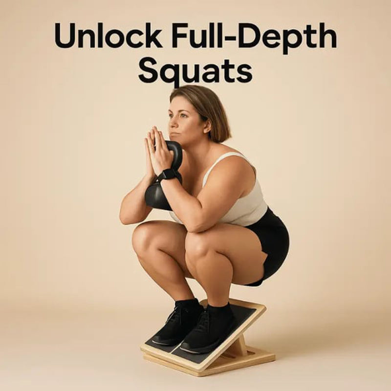 Tavoletta Inclinata Regolabile in Legno per Stretching Polpacci e Fitness