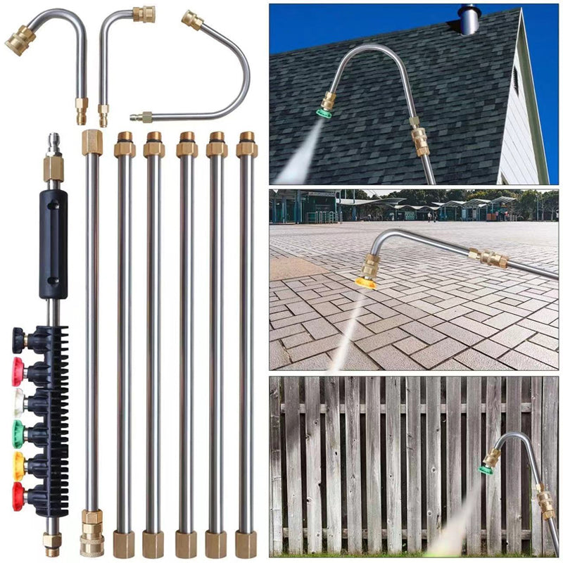 💧 57% DI SCONTO! 🚿 Set di Canne per Pulizia ad Alta Pressione 4000 PSI (10 PEZZI) – Portata Estesa, Resistenza alla Corrosione & Attacco Rapido 🔧