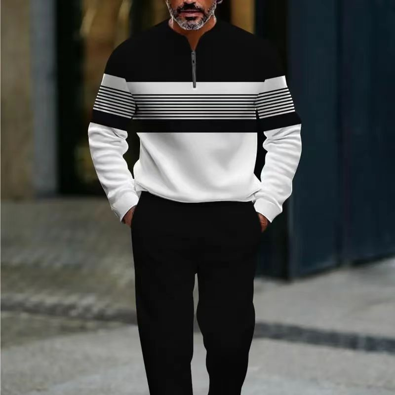 🔈🔈SCONTO DEL 50%🔥Set pullover e pantaloni con stampa grafica da uomo