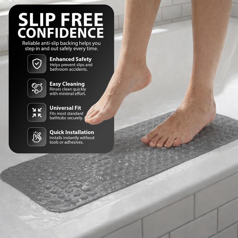 Tappetino da Bagno Antiscivolo 100x40 cm con Ventose per Vasca e Doccia