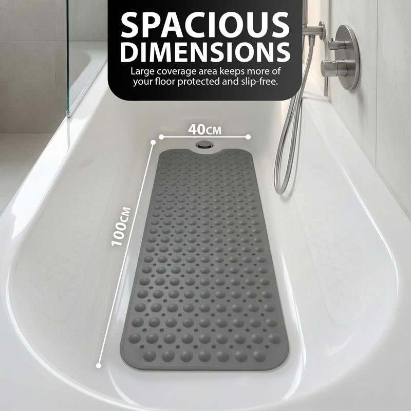 Tappetino da Bagno Antiscivolo 100x40 cm con Ventose per Vasca e Doccia