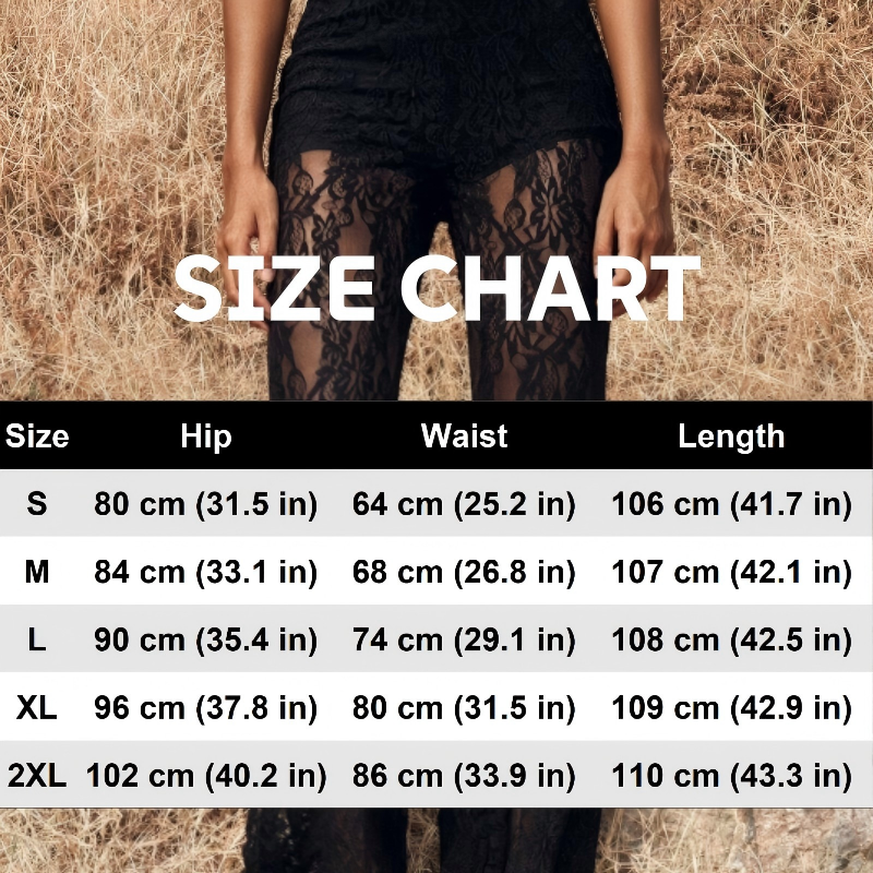 Eleganti pantaloni svasati in pizzo, vita alta