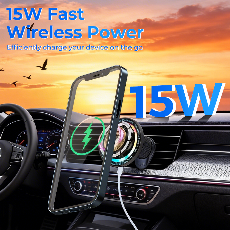 Supporto Auto Wireless Magnetico RGB con Ricarica