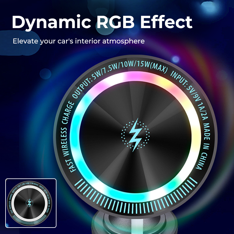 Supporto Auto Wireless Magnetico RGB con Ricarica