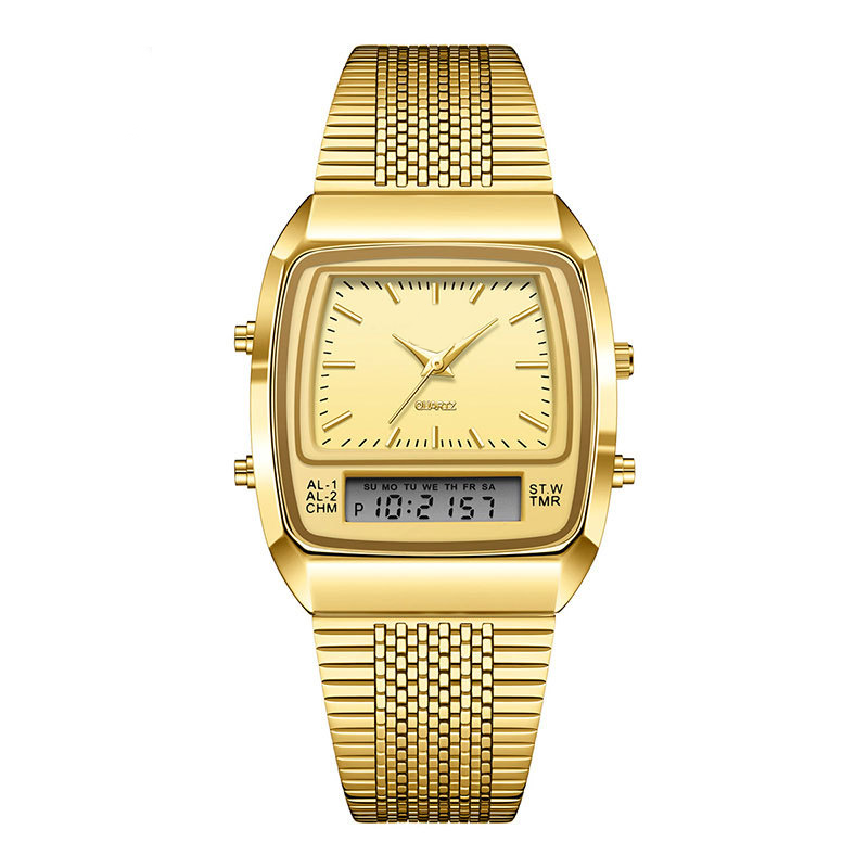 ⌚ OFFERTA A TEMPO LIMITATO -50%! 💥 Orologio multifunzione dal design retrò con quadrante quadrato – doppio display, lega di zinco, acciaio inossidabile ✨