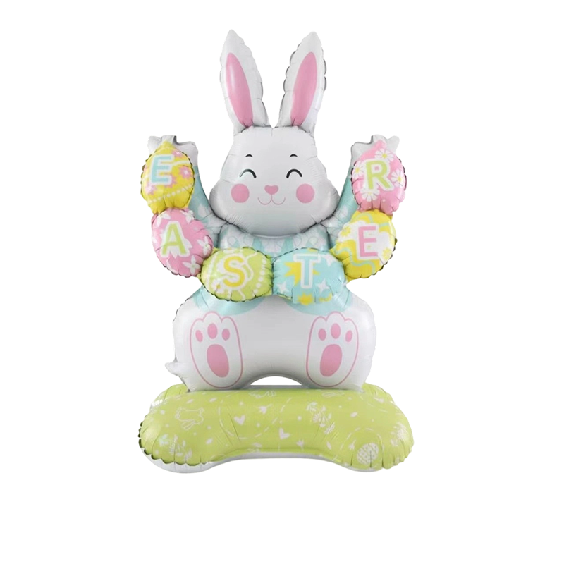 Decorazione a palloncino autoportante con personaggio pasquale