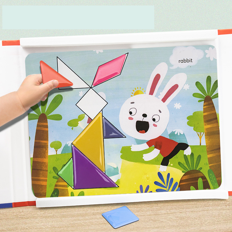 Set Puzzle Tangram Magnetico per Bambini
