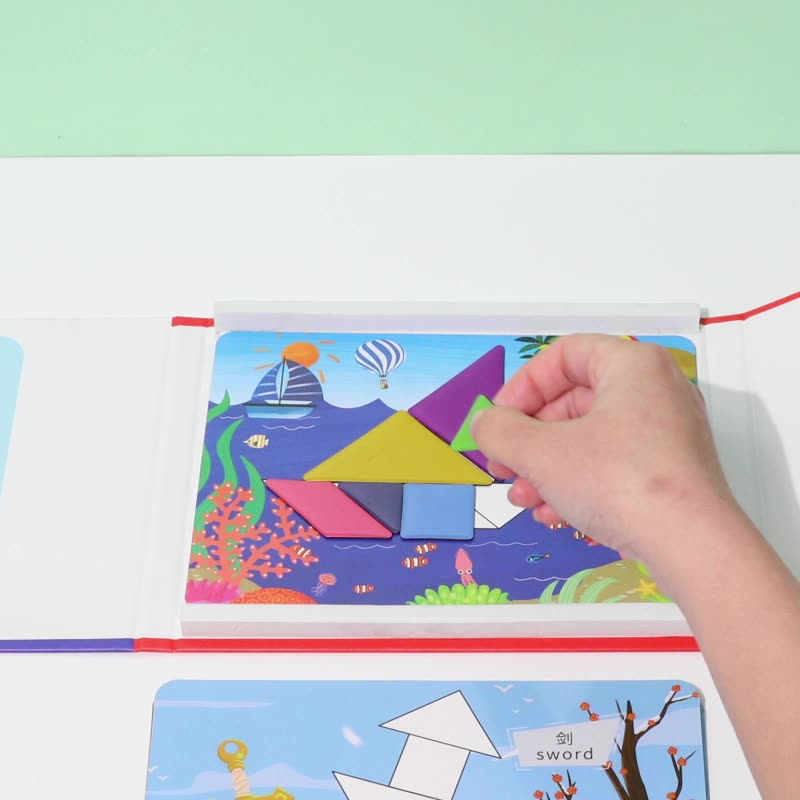 Set Puzzle Tangram Magnetico per Bambini