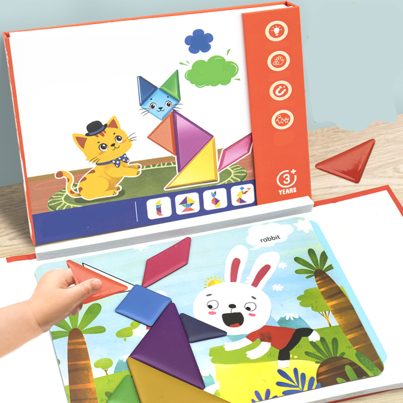 Set Puzzle Tangram Magnetico per Bambini