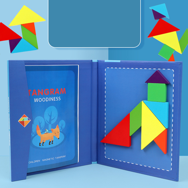 Set Puzzle Tangram Magnetico per Bambini