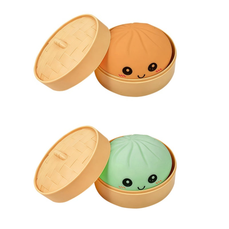 Giocattolo antistress carino a forma di raviolo con vaporiera