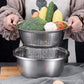 🥣 50% DI SCONTO ORA! Contenitore multifunzionale in acciaio inox dalla Germania – Set da 3 pezzi – perfetto per setacciare, grattugiare e conservare – acciaio inox 201 certificato alimentare 🍽️✨
