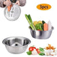 🥣 50% DI SCONTO ORA! Contenitore multifunzionale in acciaio inox dalla Germania – Set da 3 pezzi – perfetto per setacciare, grattugiare e conservare – acciaio inox 201 certificato alimentare 🍽️✨
