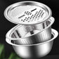 🥣 50% DI SCONTO ORA! Contenitore multifunzionale in acciaio inox dalla Germania – Set da 3 pezzi – perfetto per setacciare, grattugiare e conservare – acciaio inox 201 certificato alimentare 🍽️✨