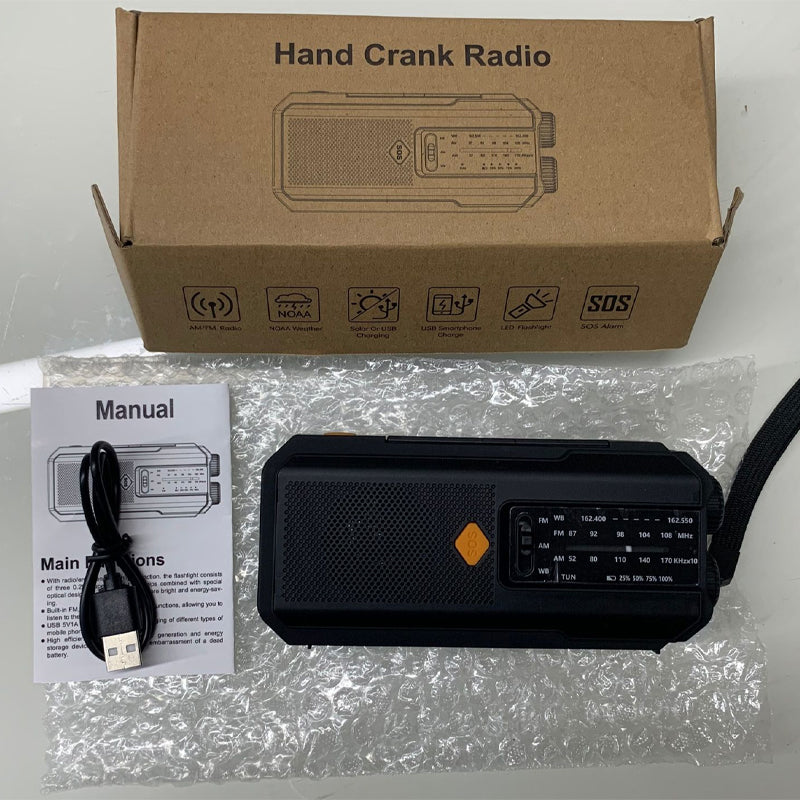 📻50% OFF NOW! Solar Hand-Crank Emergency Weather Radio – FM AM NOAA Survival Radio with LED Flashlight & Phone Charger, Portable Emergency Radio for Camping Storm Outdoor Survival