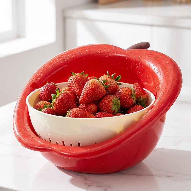 Set Ciotola e Scolapasta 2 in 1 a Forma di Frutta