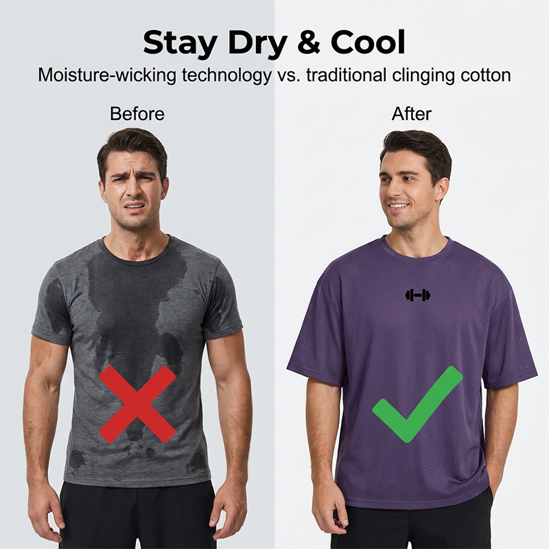 T-shirt Performance da Uomo in Rete Traspirante