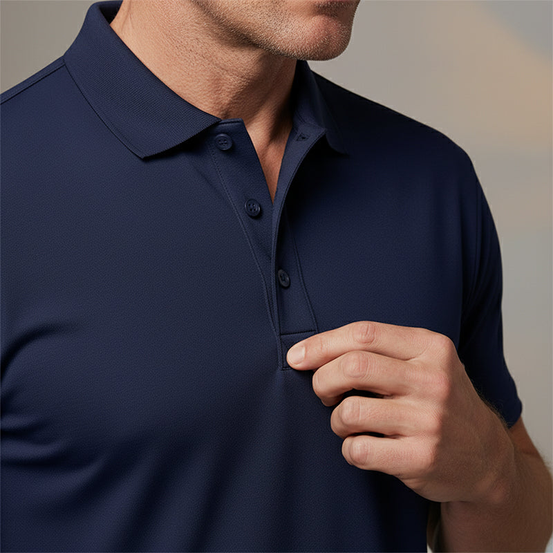 📢📢GRANDI SALDI!!⏰50% DI SCONTO!!Maglietta da uomo a maniche corte con colletto, in tessuto ad asciugatura rapida