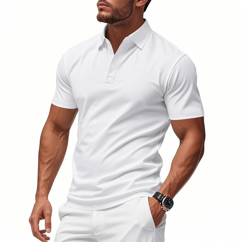 📢📢GRANDI SALDI!!⏰50% DI SCONTO!!Maglietta da uomo a maniche corte con colletto, in tessuto ad asciugatura rapida