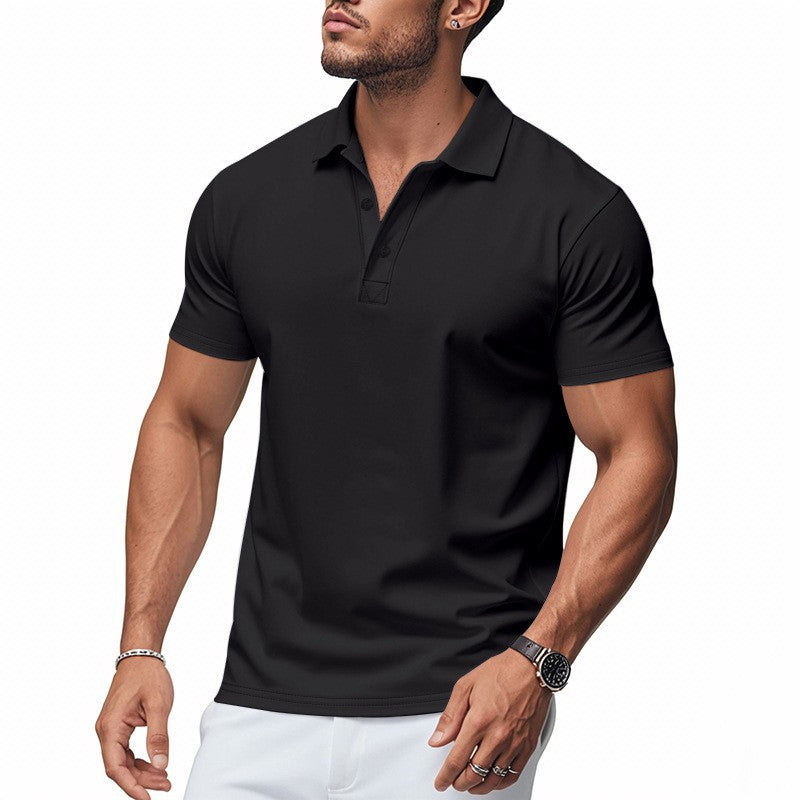 📢📢GRANDI SALDI!!⏰50% DI SCONTO!!Maglietta da uomo a maniche corte con colletto, in tessuto ad asciugatura rapida