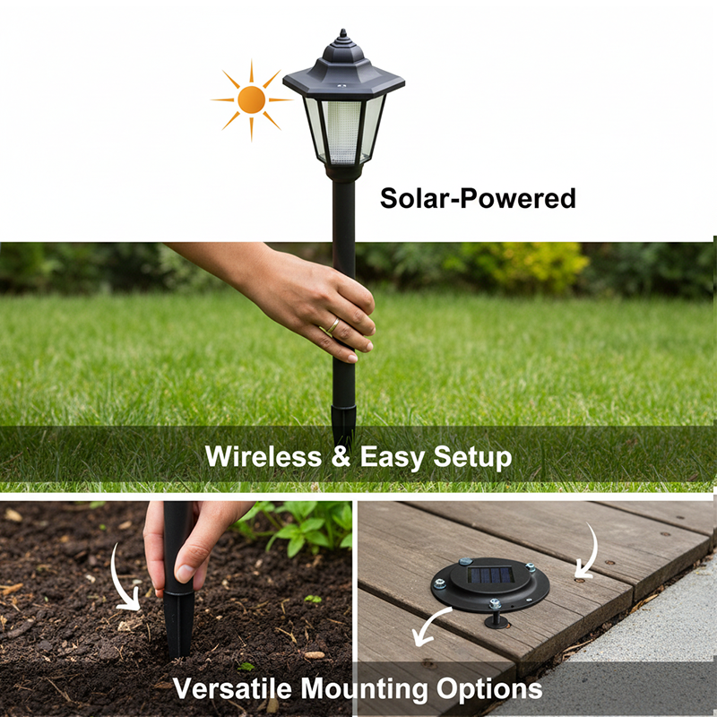 Luci da giardino esagonali vintage a energia solare