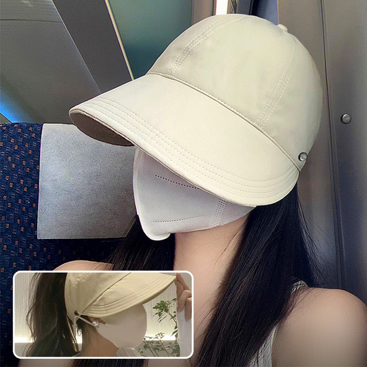 Cappello da sole a mezza calotta con tesa larga e chiusura a gancio