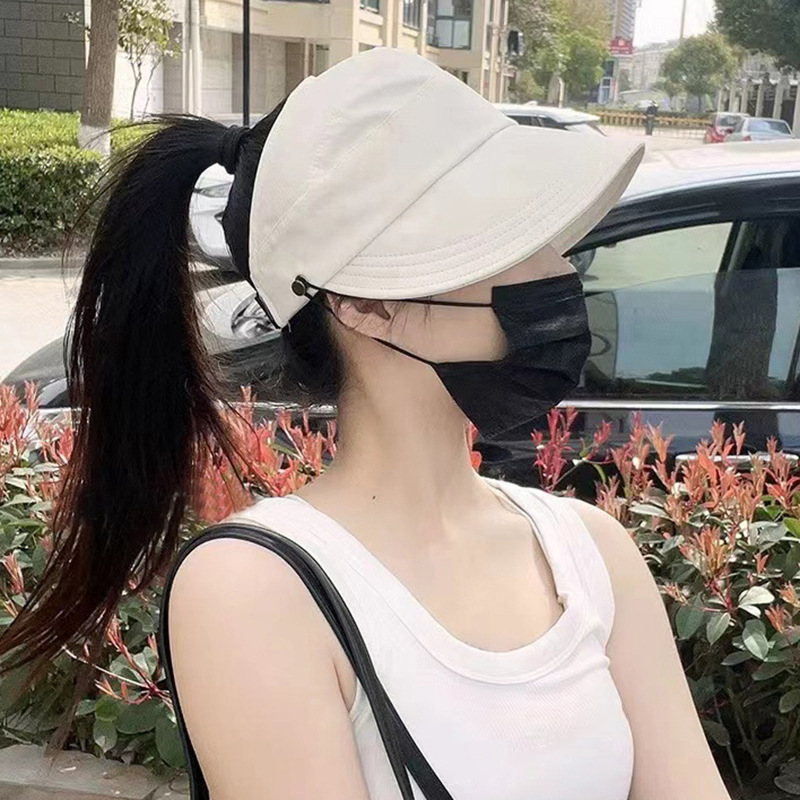 Cappello da sole a mezza calotta con tesa larga e chiusura a gancio