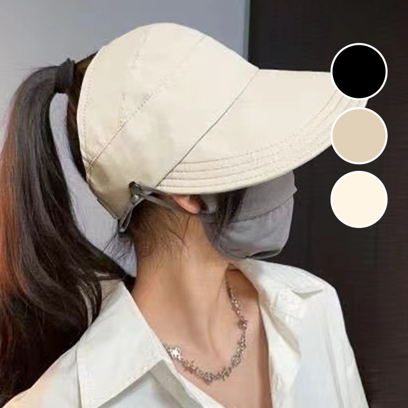 Cappello da sole a mezza calotta con tesa larga e chiusura a gancio