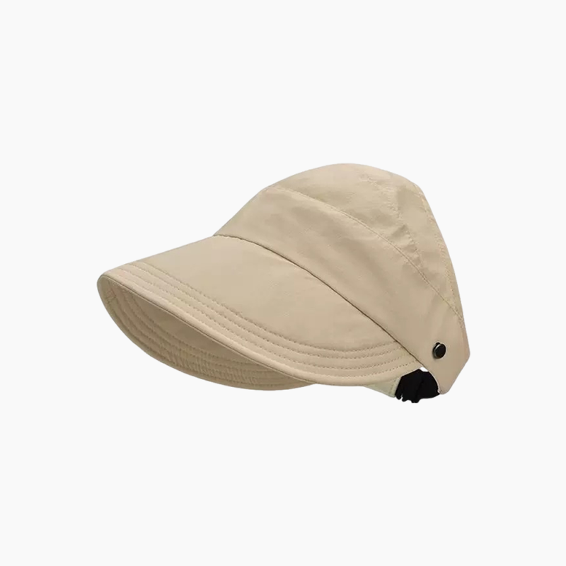 Cappello da sole a mezza calotta con tesa larga e chiusura a gancio