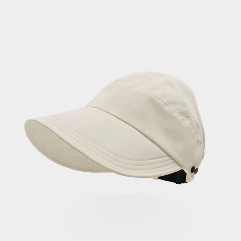 Cappello da sole a mezza calotta con tesa larga e chiusura a gancio
