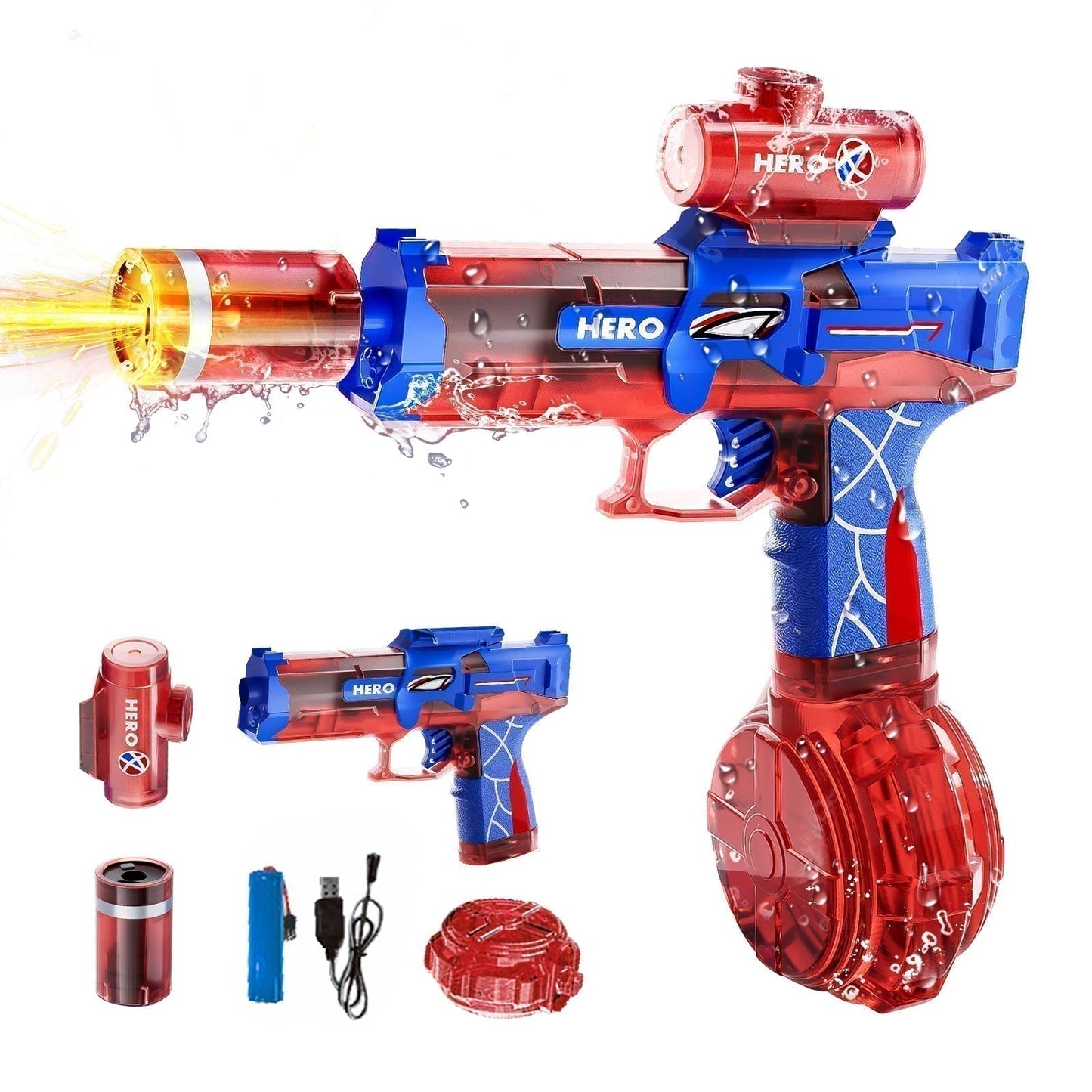 Pistola ad Acqua Elettrica con Luce LED