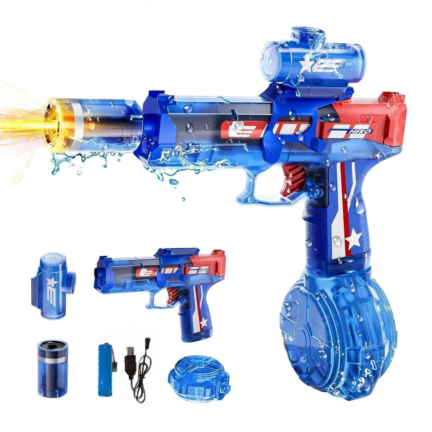Pistola ad Acqua Elettrica con Luce LED