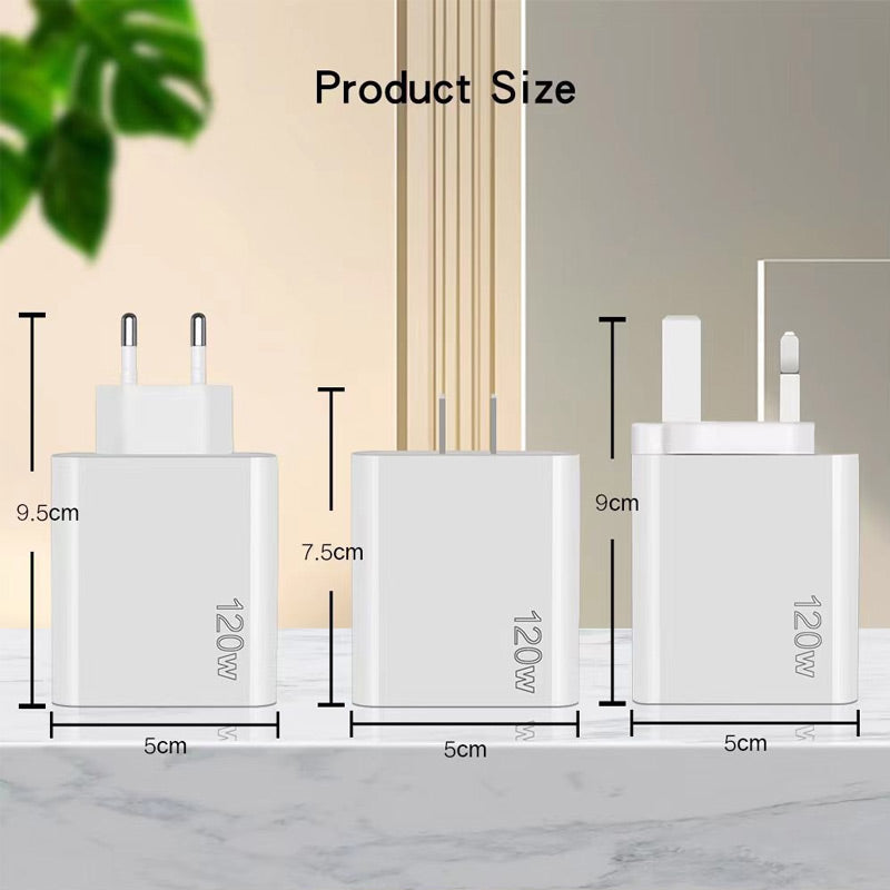 Caricabatterie rapido da 120 W con 5 porte