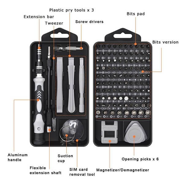Set Cacciaviti Magnetici 115 in 1 / 138 in 1