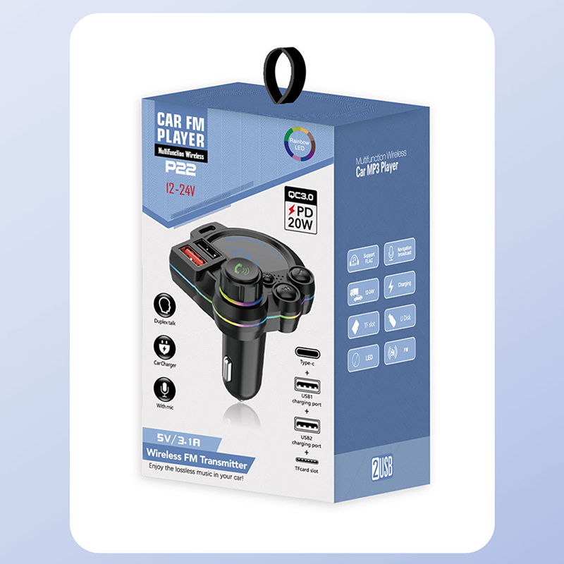 Trasmettitore FM Bluetooth universale per auto a doppia porta – Musica wireless, chiamate in vivavoce e caricatore USB doppio