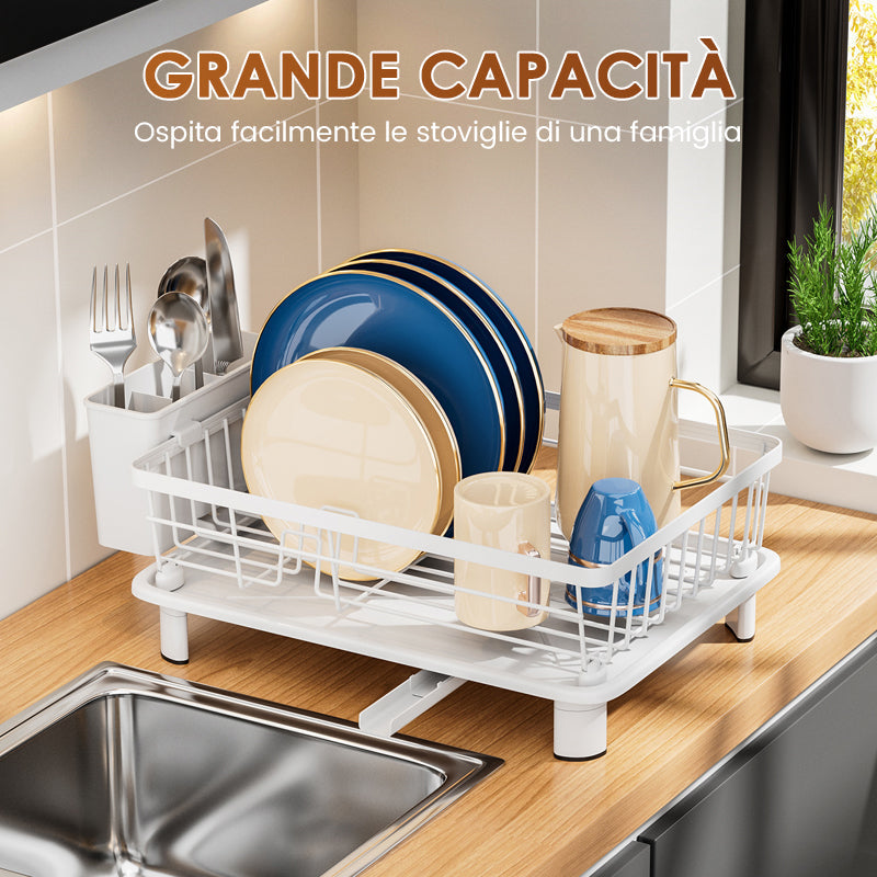 Scolapiatti da Cucina con Beccuccio Rotante a 360°