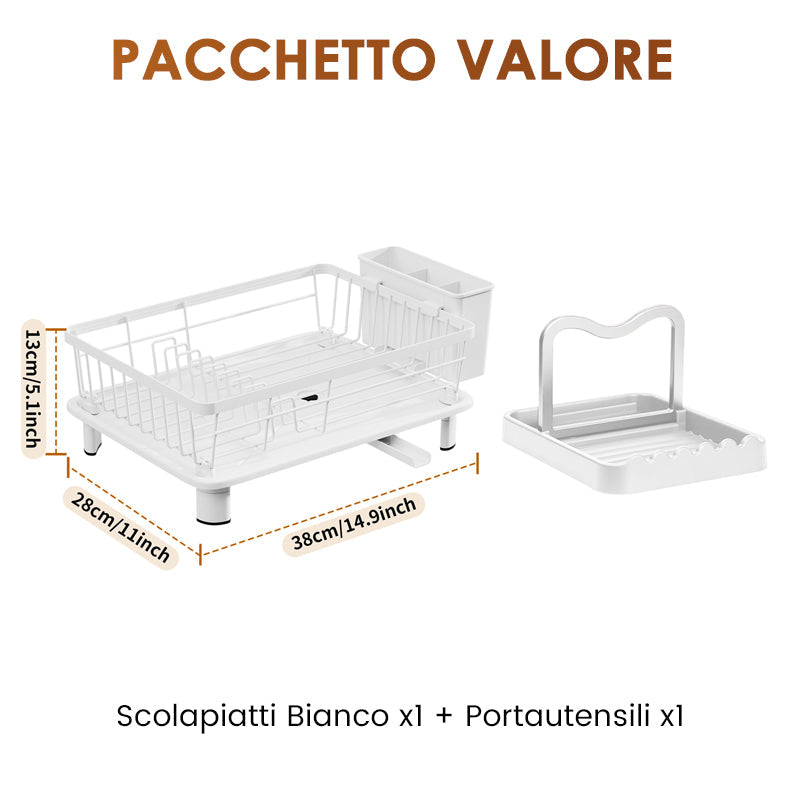 Scolapiatti da Cucina con Beccuccio Rotante a 360°