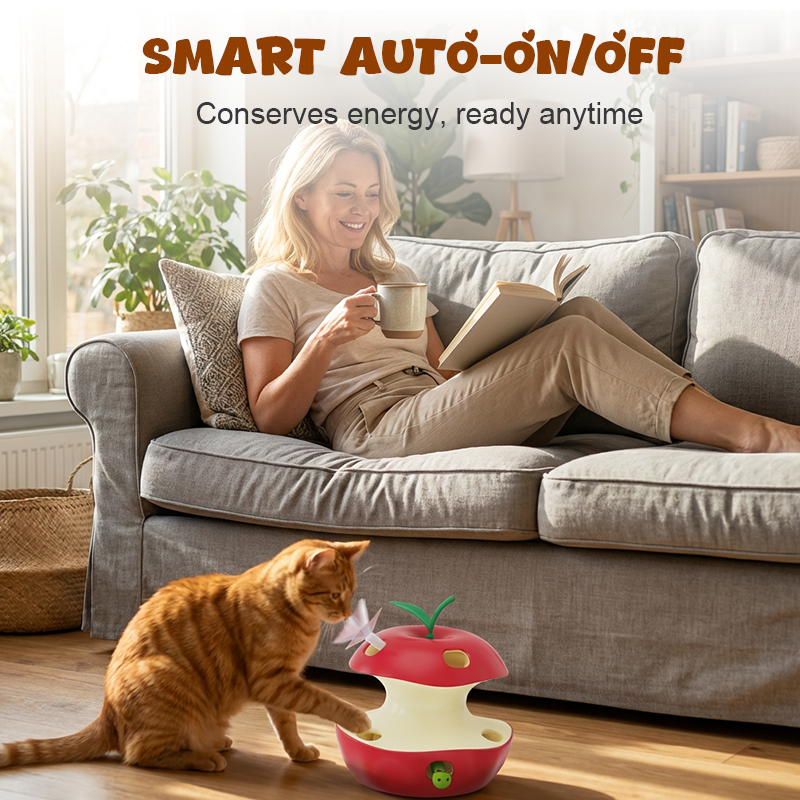 Giocattolo girevole automatico per gatti con sensore intelligente