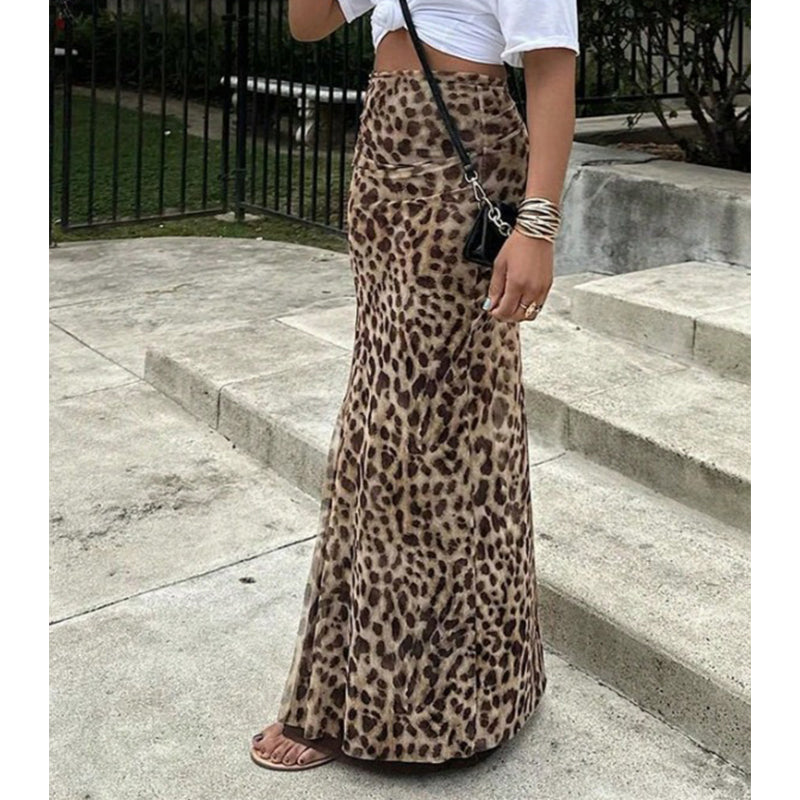 Gonna Lunga Leopardata Fluida - Stile Elegante per Ogni Occasione