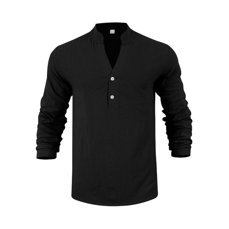 Maglietta Henley casual da uomo